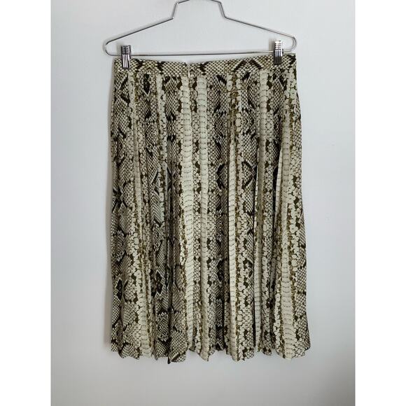J.Crew Pleated midi‎ skirt in snakeskin print - Picture 1 of 5